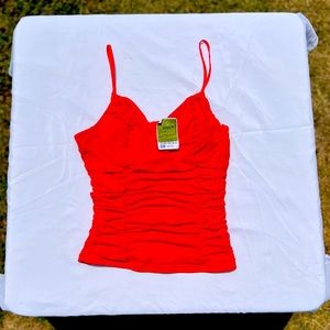 Red just polly tight fitting tank top